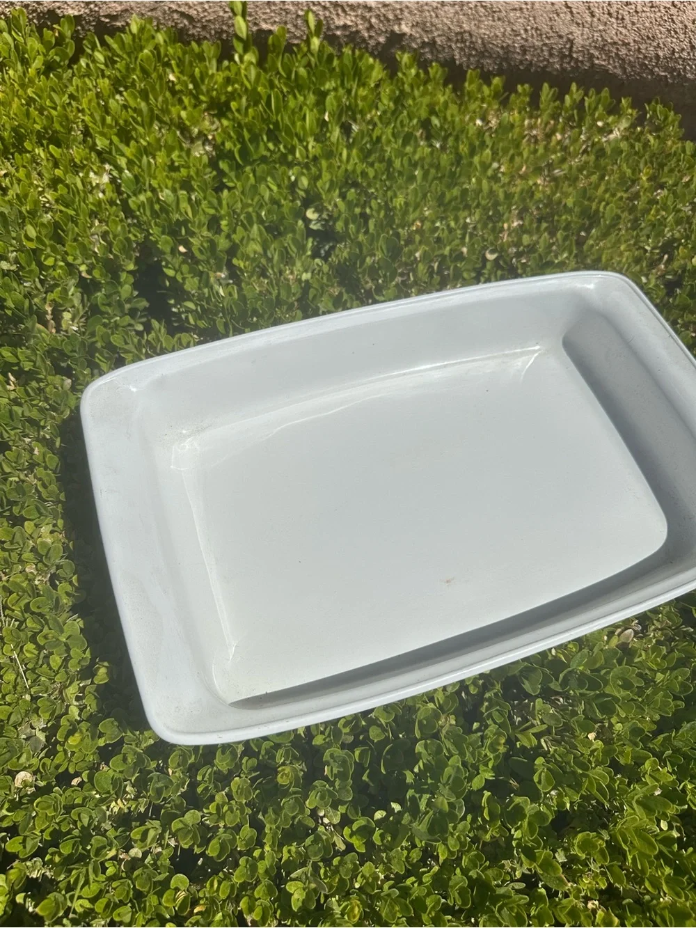 Corningware White Ceramic Dish with Yellow Floral Border